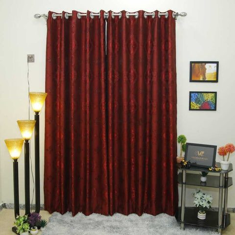 Pair (2 Curtains) Pelmet Curtain With Taj Design