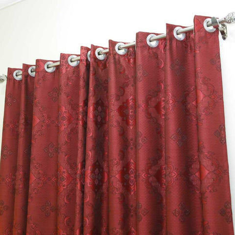 Pair (2 Curtains) Pelmet Curtain With Taj Design