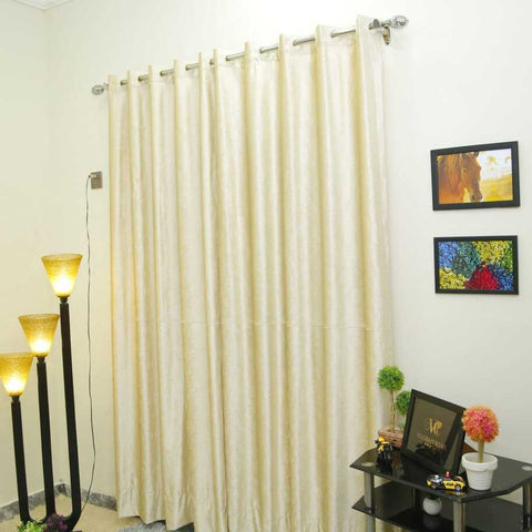 Pair (2 Curtains) Self Imboss Velvet With Luxury Flowern Design