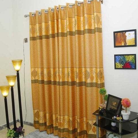 Pair (2 Curtains) Pelmet With Green Boader & Bulk