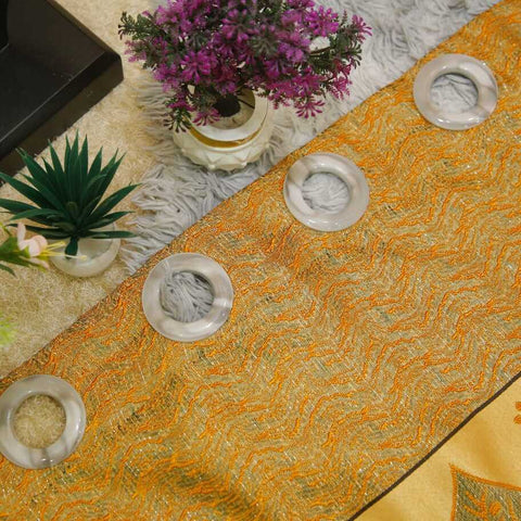 Pair (2 Curtains) Pelmet With Green Boader & Bulk