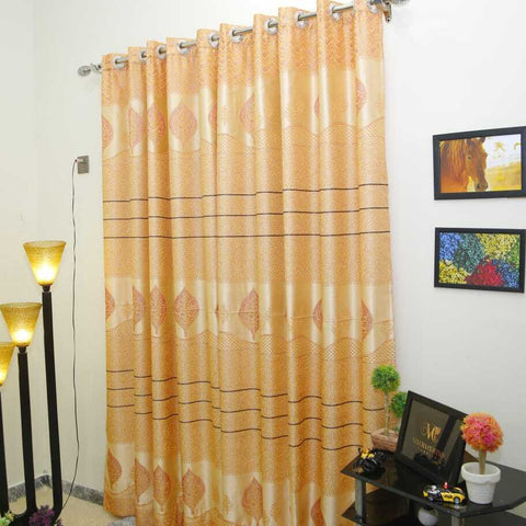 Pair (2 Curtains) Pelmet Pink Boder Leave Design Luxury Decor