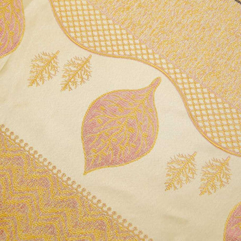 Pair (2 Curtains) Pelmet Pink Boder Leave Design Luxury Decor