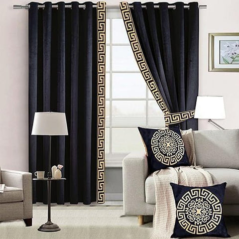 2 Curtains with Luxury Look | Velvet Blackout Curtains for Living Room